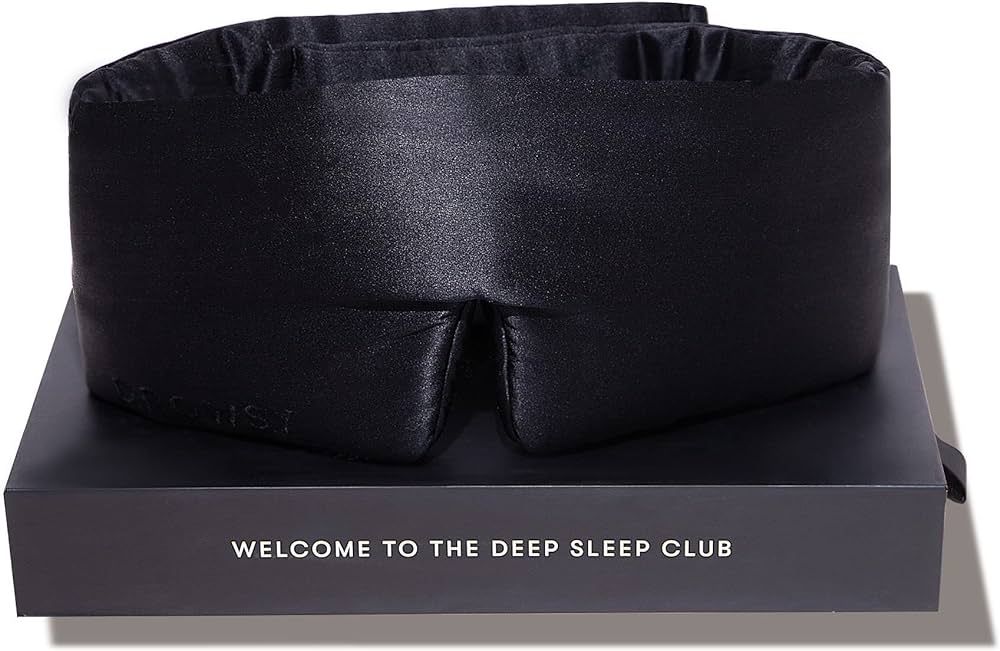 DROWSY Silk Sleep Mask. Face-Hugging, Padded Silk Cocoon for Luxury Sleep in Total Darkness. (Bla... | Amazon (US)