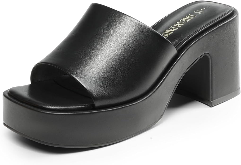 DREAM PAIRS High Chunky Platform Heels for Women Fashion Comfort Slip on Square Open Toe Block He... | Amazon (US)