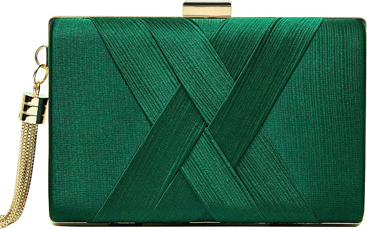 CARIEDO Women's Evening Clutch Bag Stain Fabric Brid al Purse for Wedding Prom Night out Party | Amazon (US)