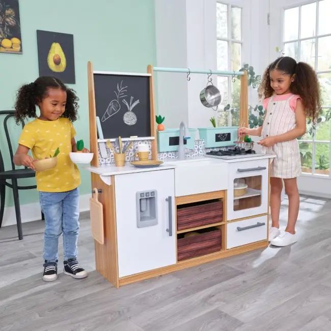 Modern Metallics Farmhouse Play Kitchen | KidKraft