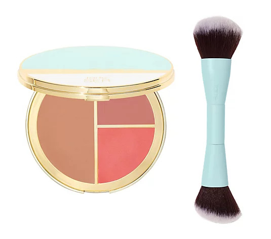 tarte Breezy Cream Blush & Bronzer Palette + Brush - QVC.com | QVC