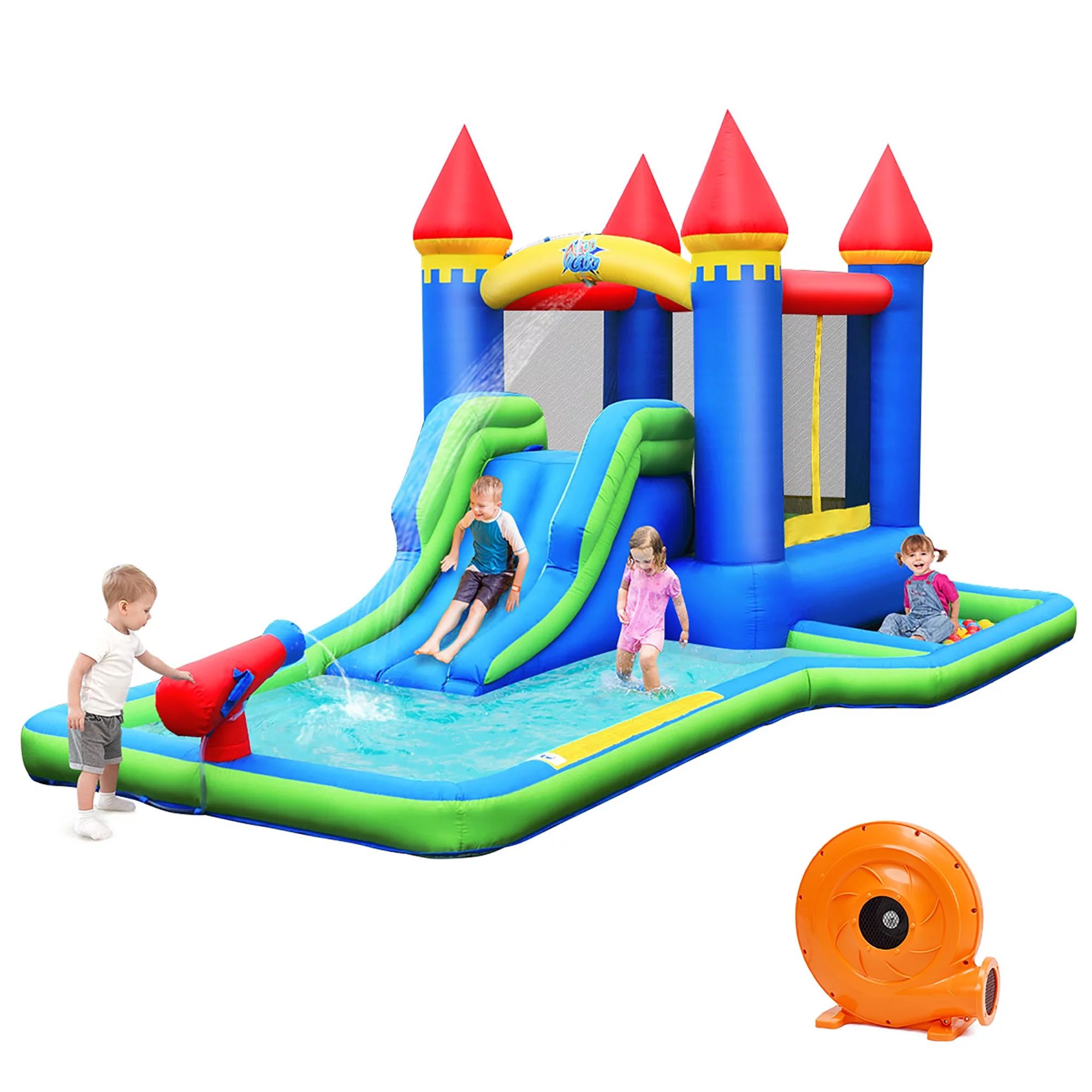 Costway Inflatable Castle Bouncer Bounce House Slide Water Park BallPit with 580W Blower | Walmart (US)
