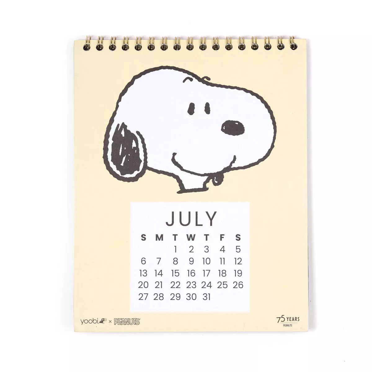 Yoobi 6"x7.5" Peanuts Monthly Desk Calendar Snoopy | Target