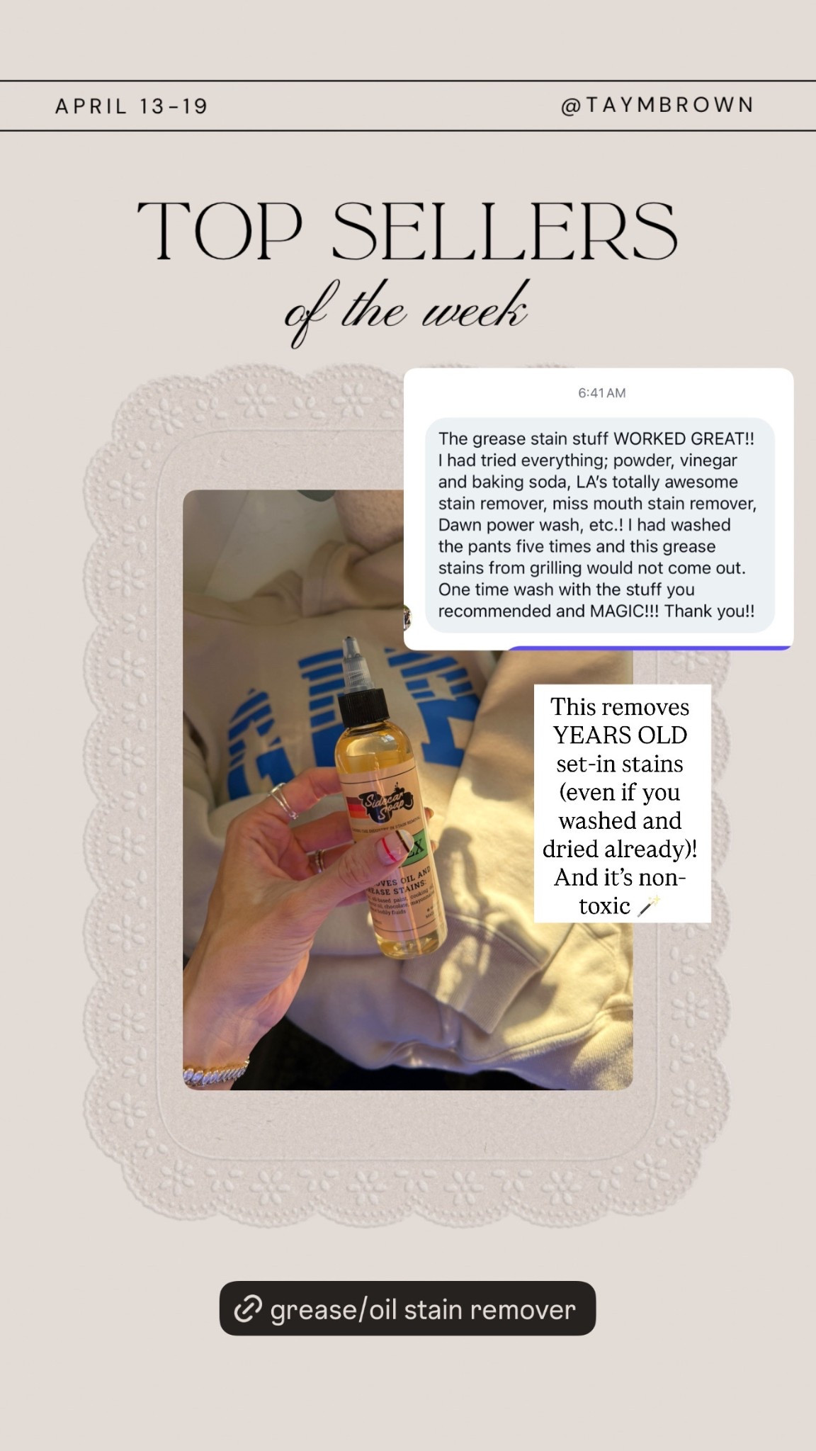 Absolute magic!! 

Grease / oil stain remover

#LTKKids #LTKMens #LTKHome