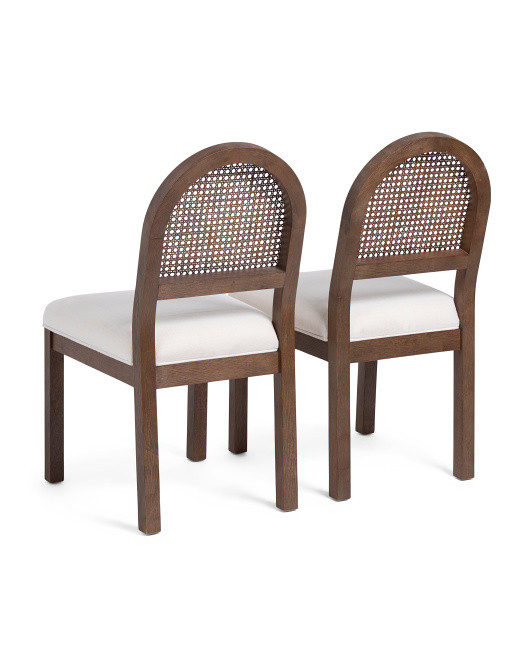 Set Of 2 16.5x35 Curved Back Cane Dining Chairs | TJ Maxx