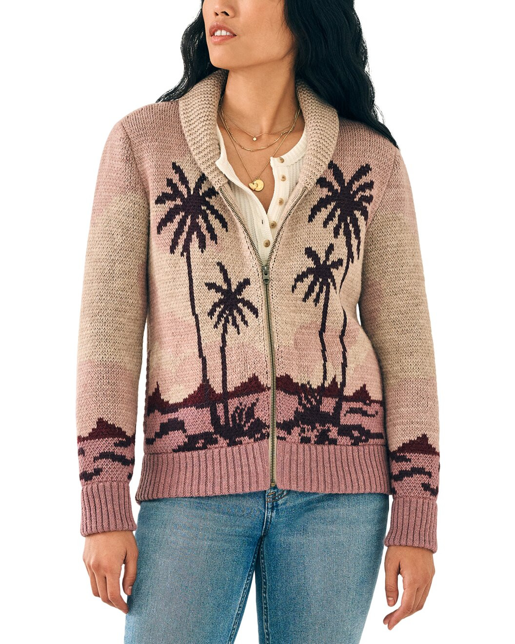 Sunset Palm Beach Alpaca & Wool-Blend Cardigan | Rue La La