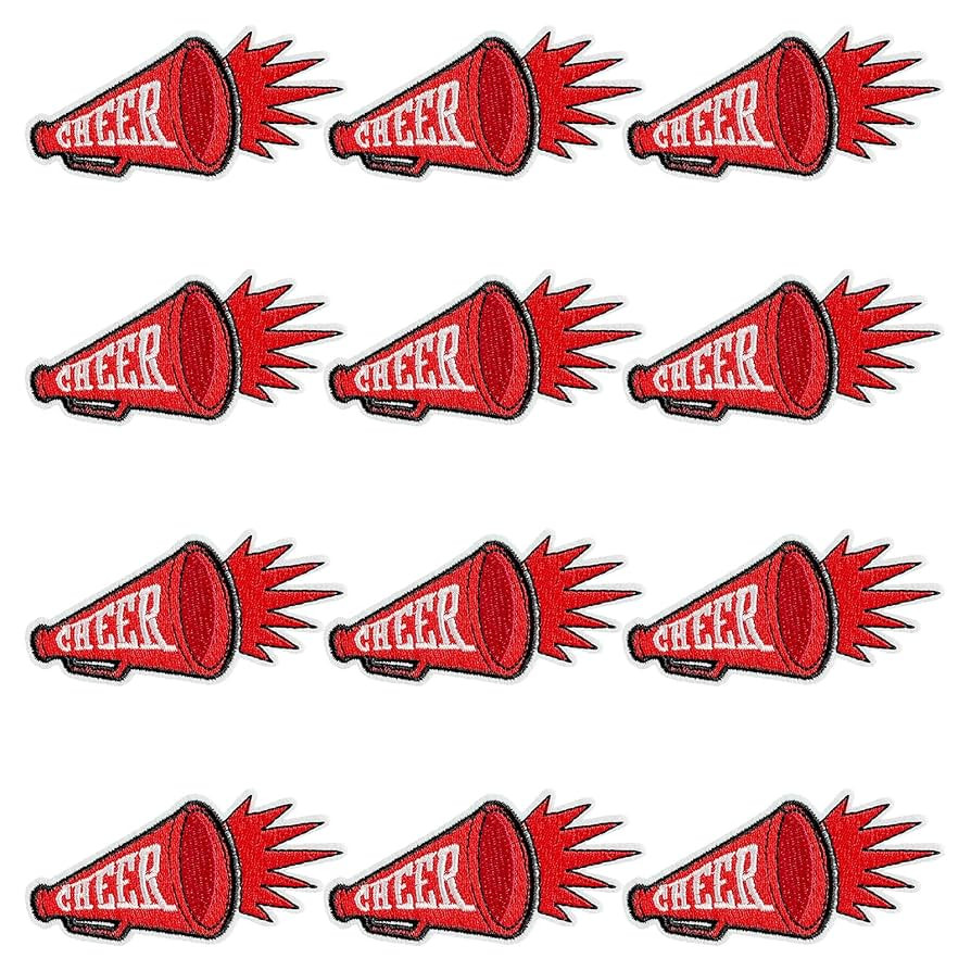 GYGYL 12 Pieces Cheer Iron on Patches, Cheerleading Cheerleader Embroidered Patches for Sports Sq... | Amazon (US)