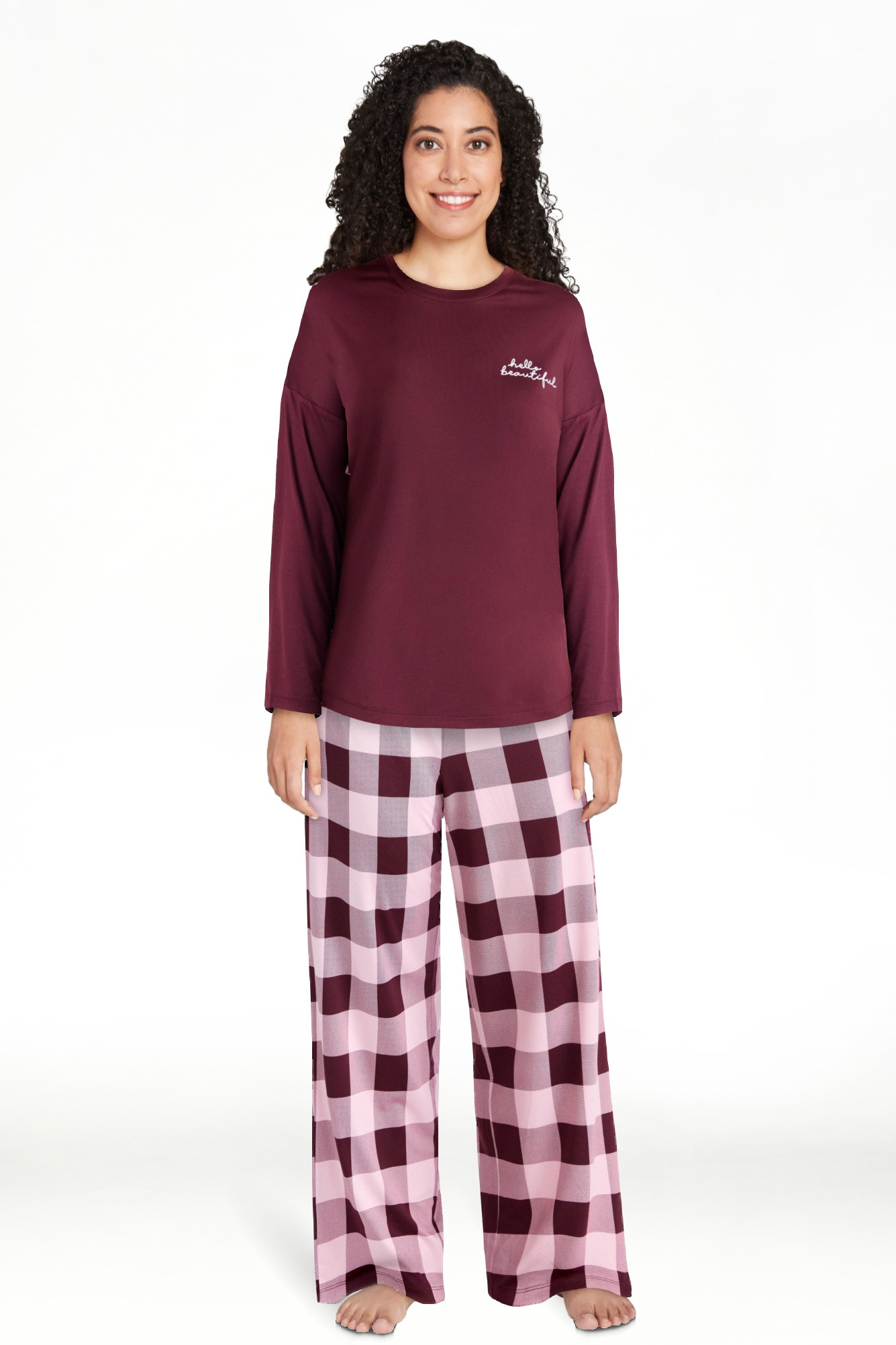 Joyspun Conjunto de Pijama Dreamy Soft Collection de Manga Larga y Pantalones de Pierna Recta par... | Walmart (US)