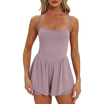 Beaully Women's Summer Sleeveless Rompers Spaghetti Strap Double Lined Shorts Jumpsuit One Piece ... | Amazon (US)