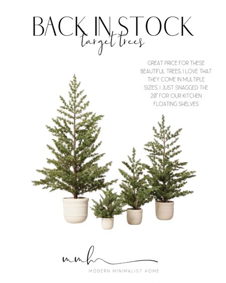 great price for these beautiful trees. I love that they come in multiple sizes. I just snagged the 20" for our kitchen floating shelves

Christmas // holiday // wreath // holiday // neutral // home decor // ornaments // tree // garland // faux greenery // reindeer // bells // Christmas decor // holiday decor // Christmas tree // christmas garland // Christmas tree decor // holiday decor // modern minimalist home // modern home decor

#LTKHoliday #LTKfindsunder50 #LTKhome