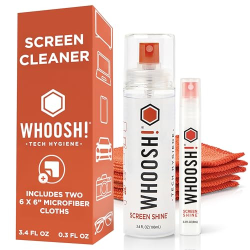 WHOOSH! Screen Shine Duo - Screen Cleaner Spray for iPad, Monitor, Laptop, MacBook - 3.4 oz & 0.3... | Amazon (US)