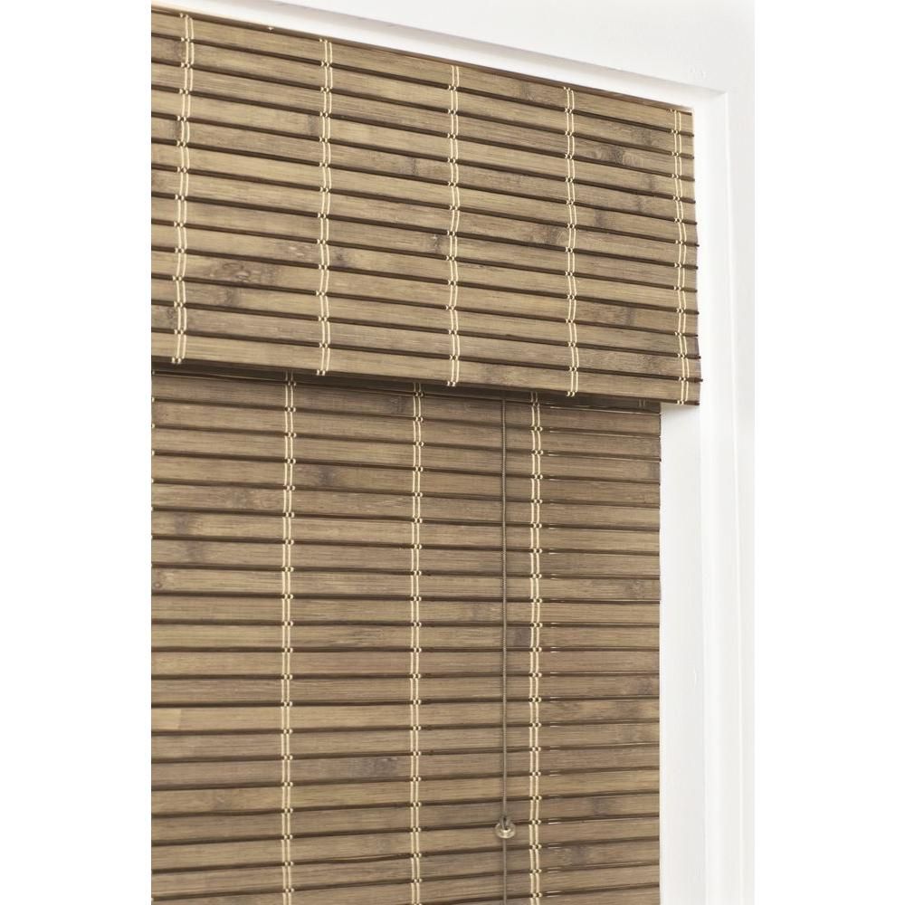 Home Decorators Collection 34 in. W x 72 in. L Driftwood Flatweave Bamboo Roman Shade-0259534 - The  | The Home Depot