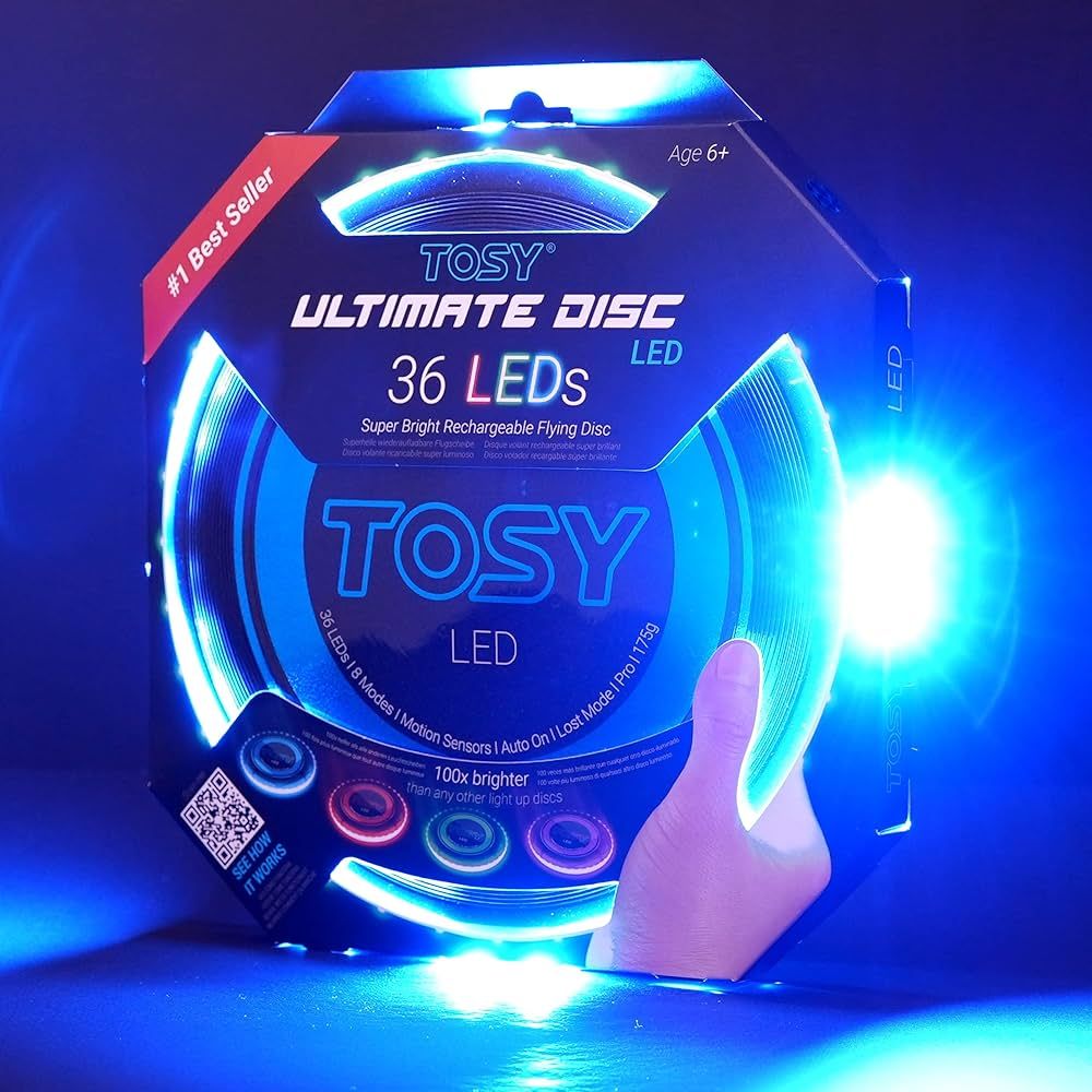 TOSY 36 and 360 LEDs Flying Disc - Extremely Bright, Smart Modes, Auto Light Up, Rechargeable, Pe... | Amazon (US)