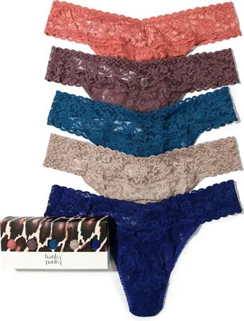 Assorted 5-Pack Lace Original Rise Thongs | Nordstrom