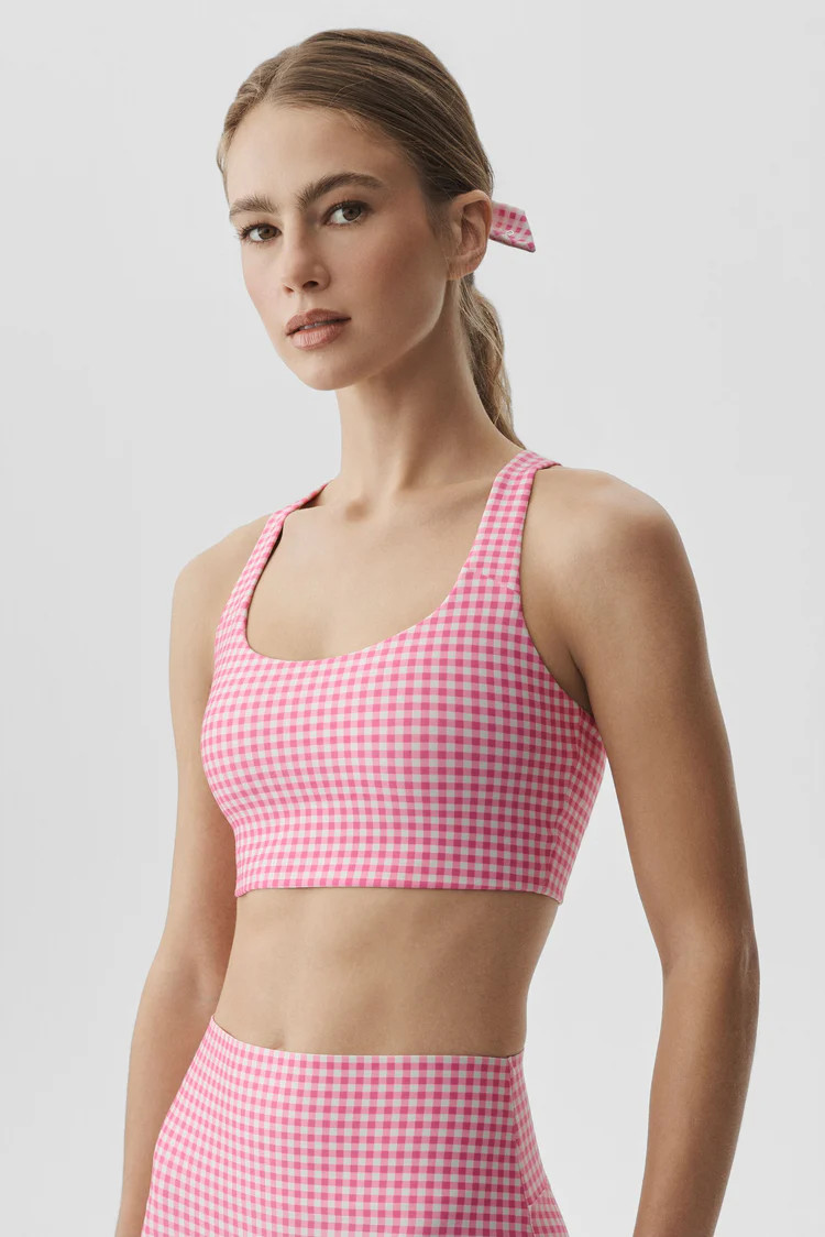 Airlift Gingham Sleek Bra Tank | Alo Yoga