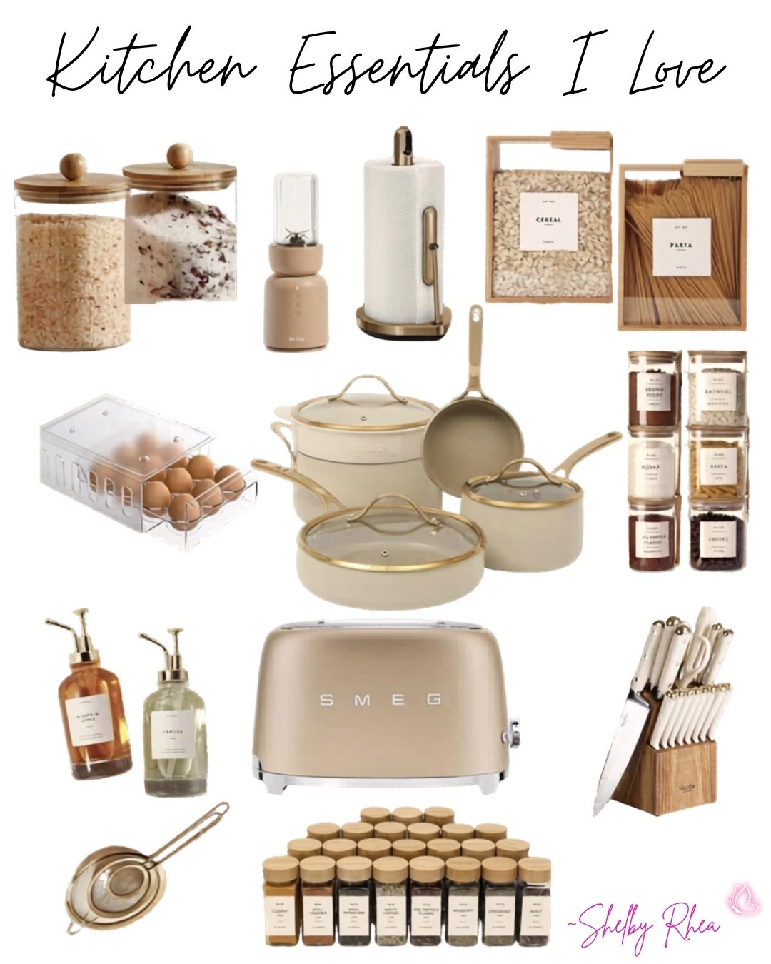 Kitchen essentials I love — neutral kitchen decor, countertop organization, glass canisters, cookware, spice jars, knife set, toaster & everyday kitchen favorites that are both pretty and practical.

#LTKSeasonal #LTKfoodie #LTKHome