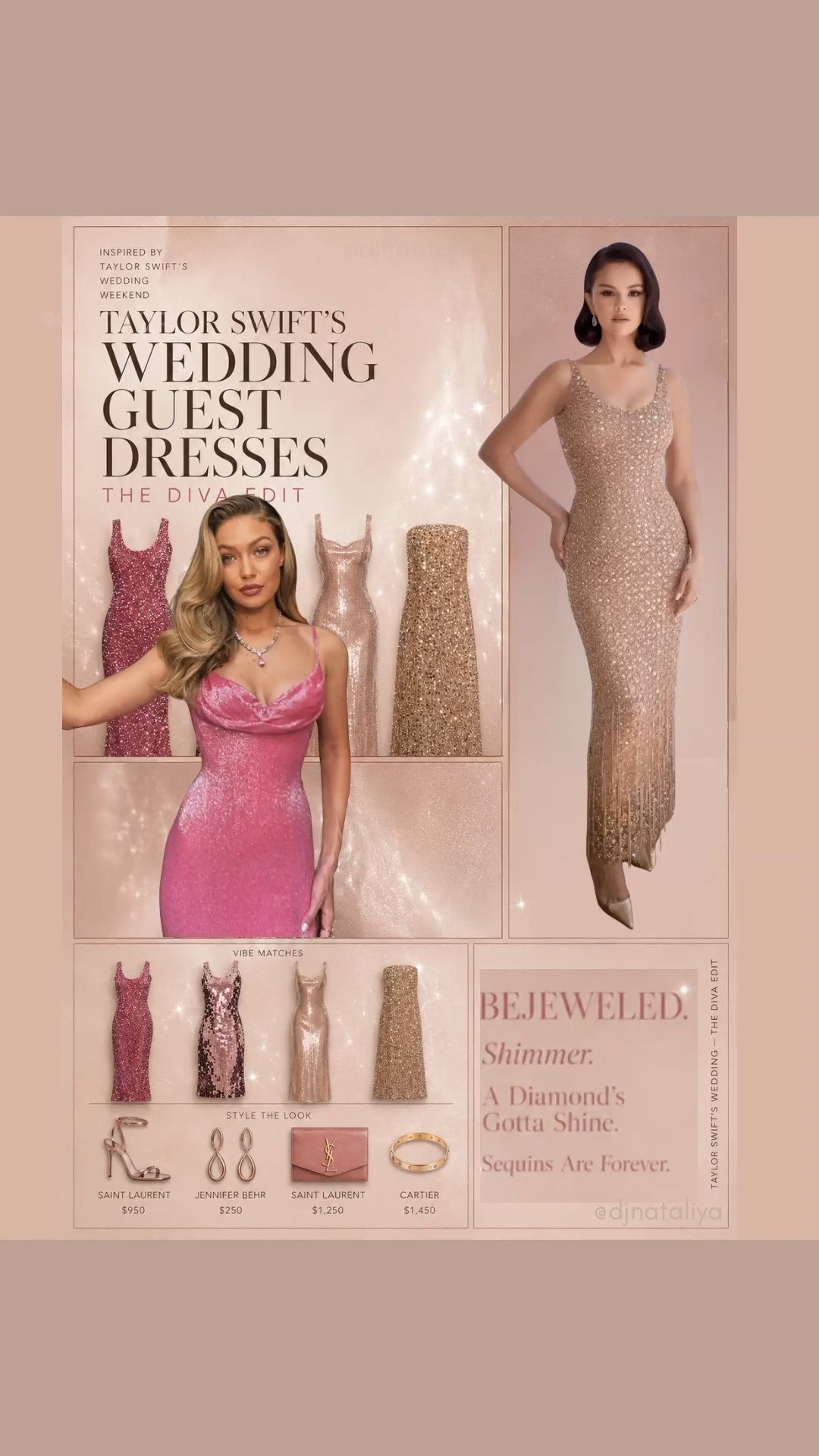 Taylor Swift’s Wedding Guest Dresses- The Diva Edit ✨

Dazzling pink.
A raspberry sorbet palette, luminous embellishments, and sleek silhouettes prove pink is both bold and sophisticated.

Crystal elegance.
Soft champagne tones, intricate embellishments, and sleek proportions create timeless occasion dressing.

From vibrant sequins to delicate crystal embellishments, this edit celebrates the kind of glamour that never asks permission to shine.

#LTKTravel #LTKWedding #LTKfitnessgoals