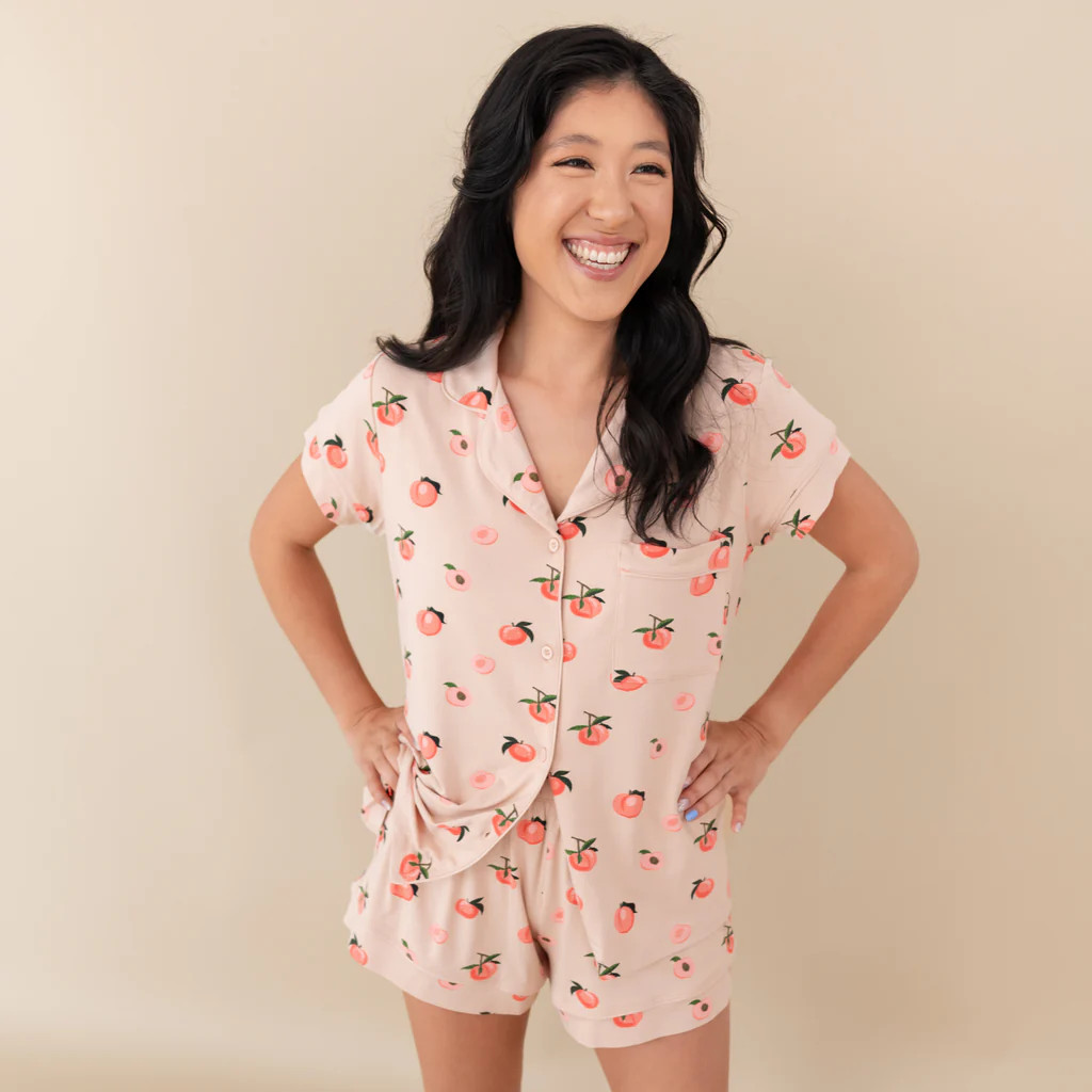 Women’s Short Sleeve Pajama Set in Peach | Kyte BABY