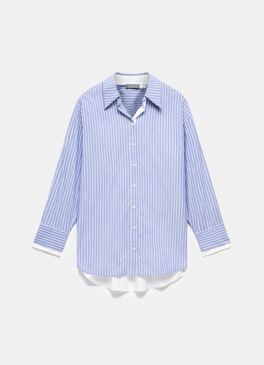 Blue Striped Block Panel Shirt | Mint Velvet