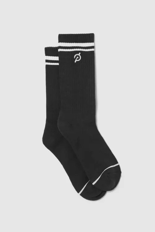 Peloton Cotton Crew Sock - P Logo in Black at Nordstrom, Size Medium | Nordstrom