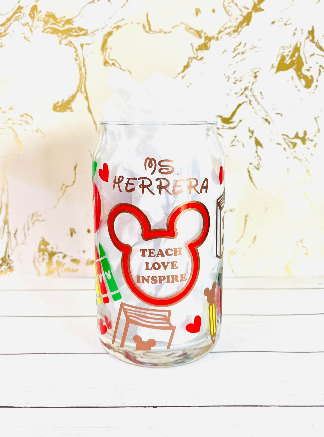 Mouse Ears Cup Teacher, Disney Teacher Cup, Teacher Appreciation Gift, Disney Teacher Gift, Disne... | Etsy (US)
