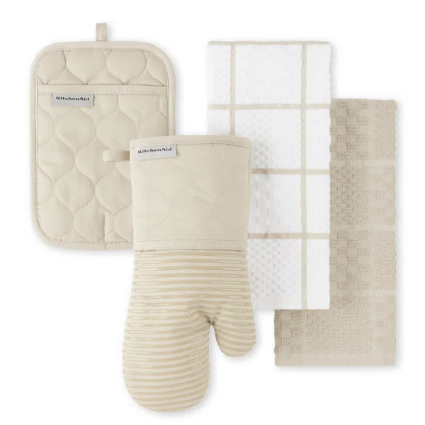 KitchenAid Onion Quilt Kitchen Towel, Oven Mitt & Potholder Set 4-Pack | Wayfair Professional