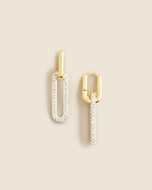 Pavé crystal link earrings | J. Crew US