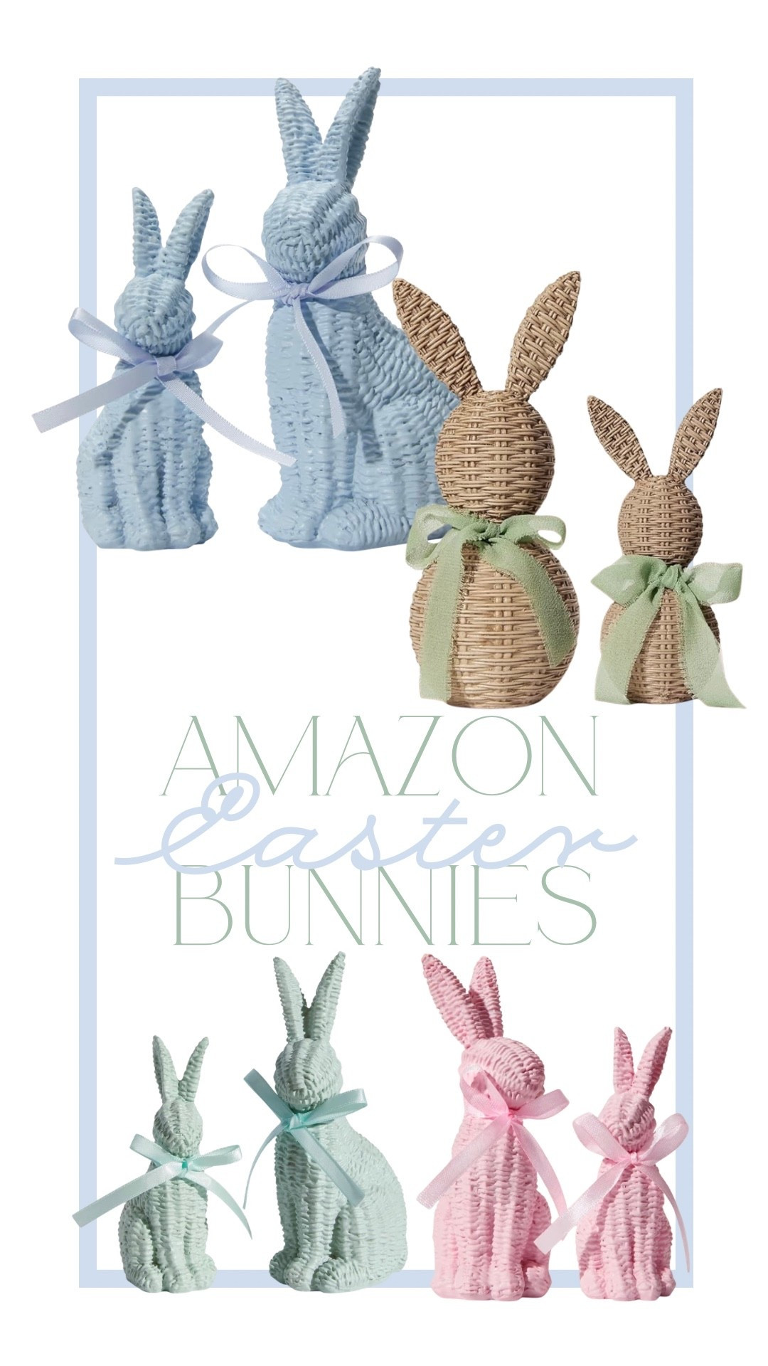 The cutest little rattan-look resin bunnies on Amazon! 

#LTKSeasonal #LTKHome