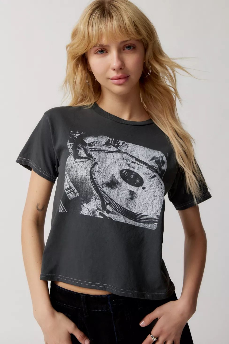 Record Player Alexa Baby Tee | Urban Outfitters (US and RoW)