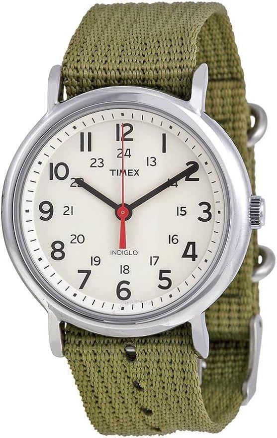 Timex Weekender Slip Through Casual Watch - Olive Green       Add to Logie | Amazon (US)