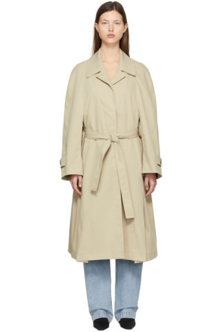 LOW CLASSIC - Beige Polyester Trench Coat | SSENSE