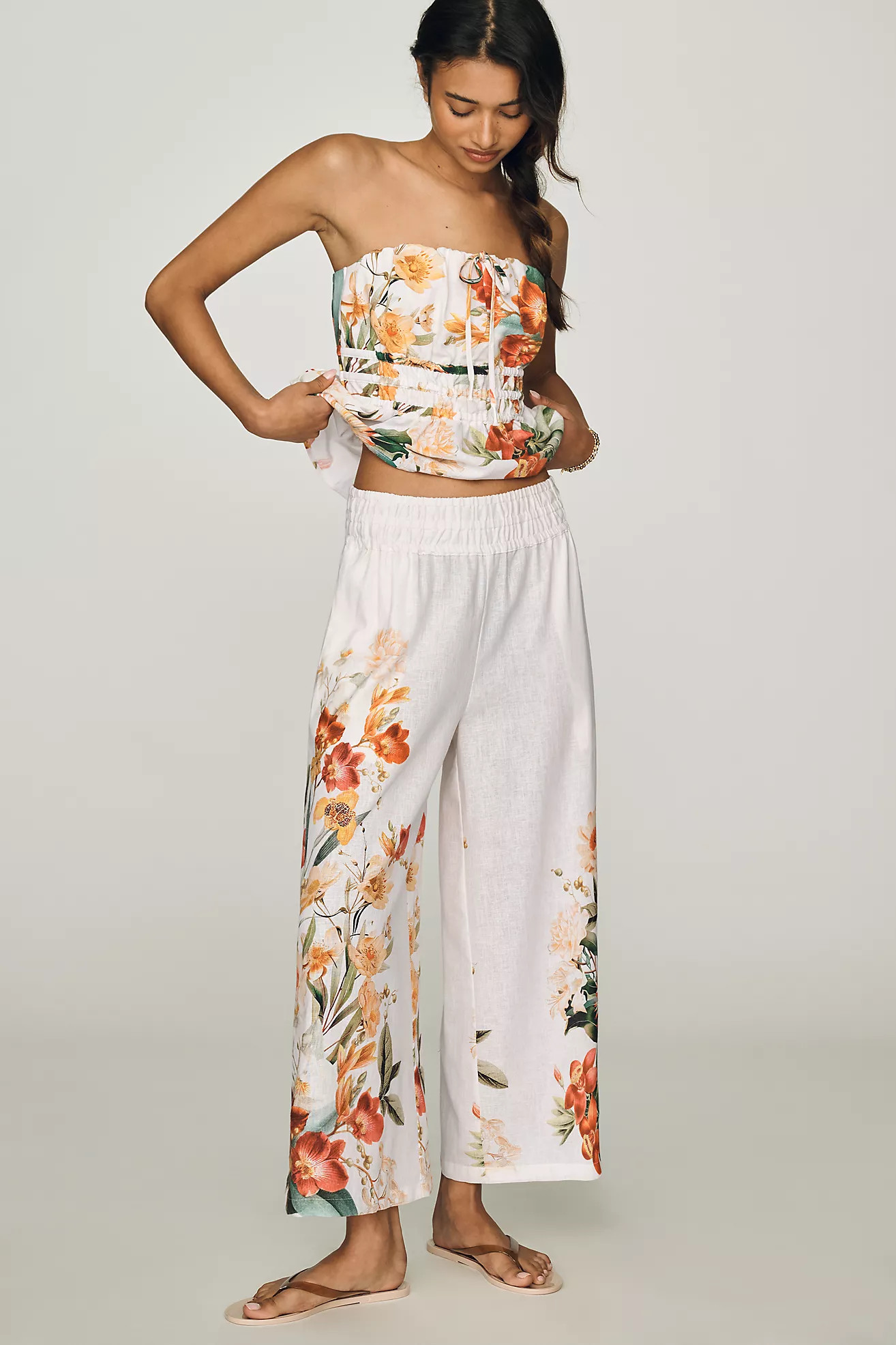 Somerset Pull-On Pants: Printed Linen Cotton Edition | Anthropologie (US)