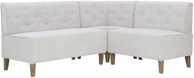 Linon Hale Wood Upholstered Corner Nook in Light Grey | Amazon (US)