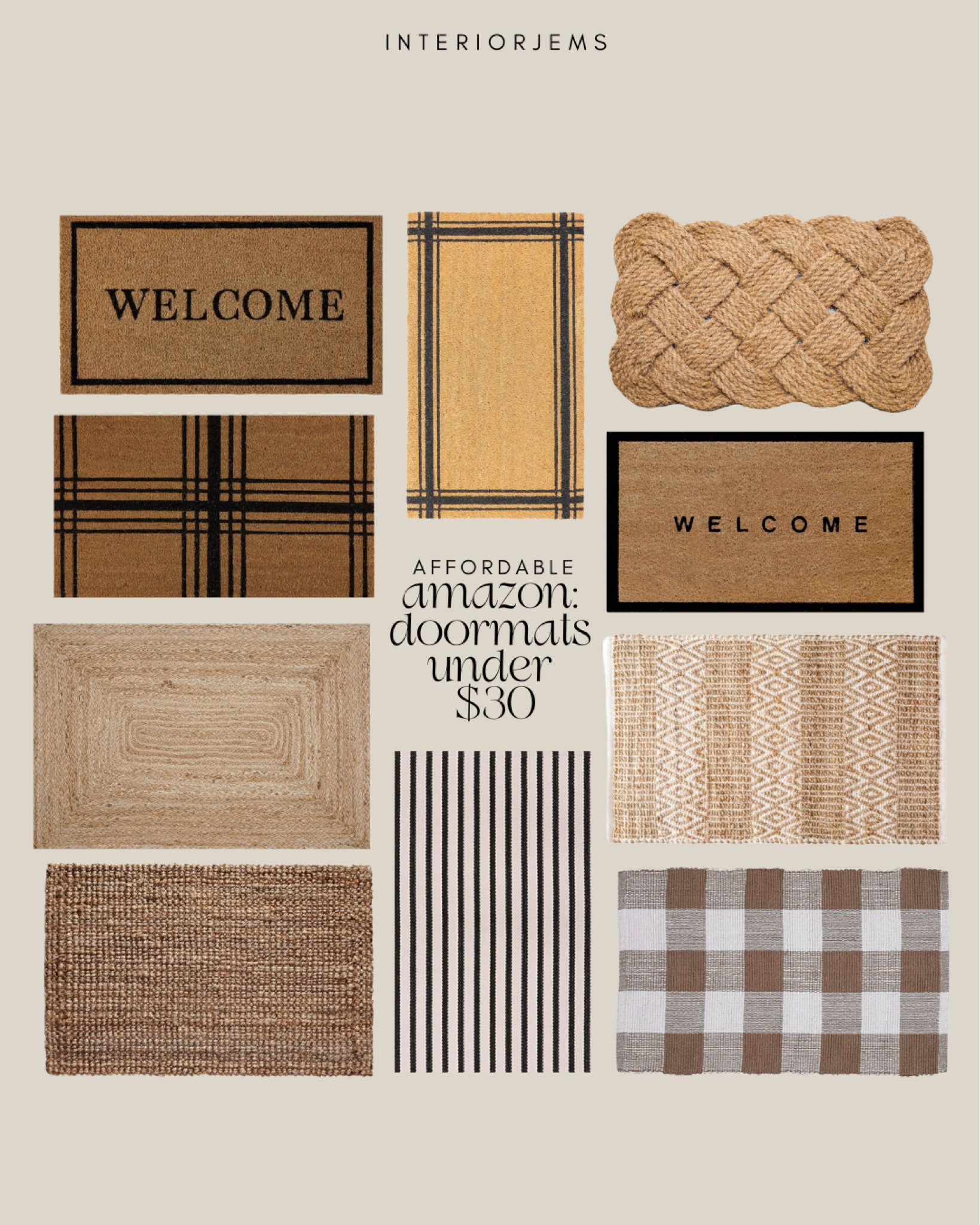 Amazon door mats under $30 get ready for spring early. Brown king doormat, welcome doormat, woven doormat, a braided doormat. Coir doormat, fortune patio.

#LTKHome #LTKStyleTip #LTKSaleAlert