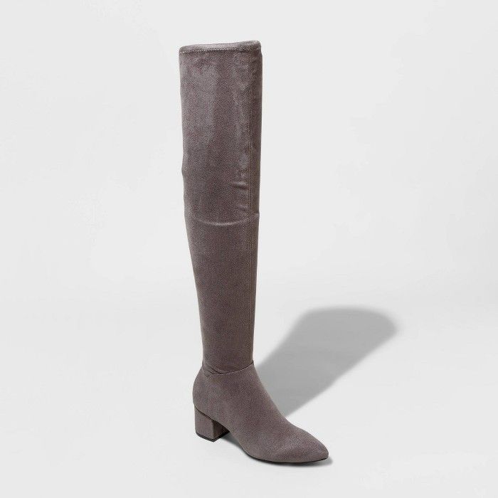 Women's Naviah Faux Leather Heeled Over the Knee Boots - A New Day™ | Target