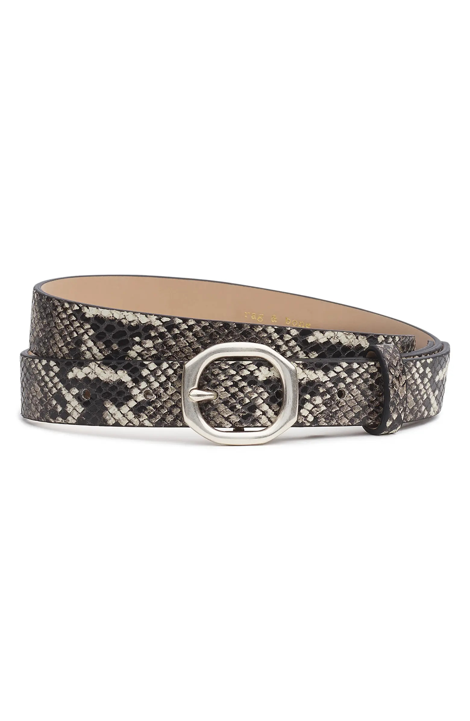 Small Audrey Snake Embossed Leather Belt | Nordstrom