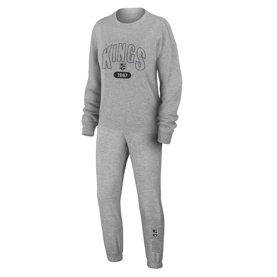 Los Angeles Kings WEAR by Erin Andrews Women's Knit Long Sleeve Tri-Blend T-Shirt & Pants Sleep S... | Fanatics
