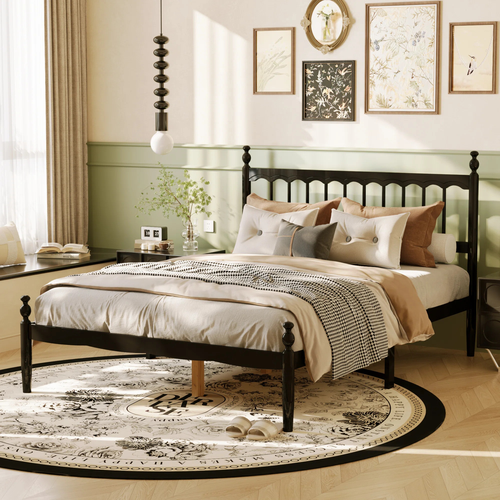 Alcott Hill® Solid Wood Bed Frame - Rubberwood And Pine, Elegant Design With Durable Support, Qu... | Wayfair North America