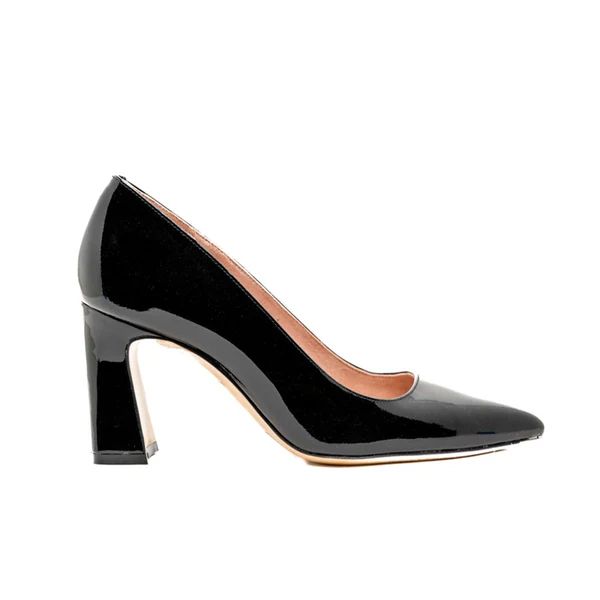 Black Patent Leather Block Heel Pump | ALLY Shoes