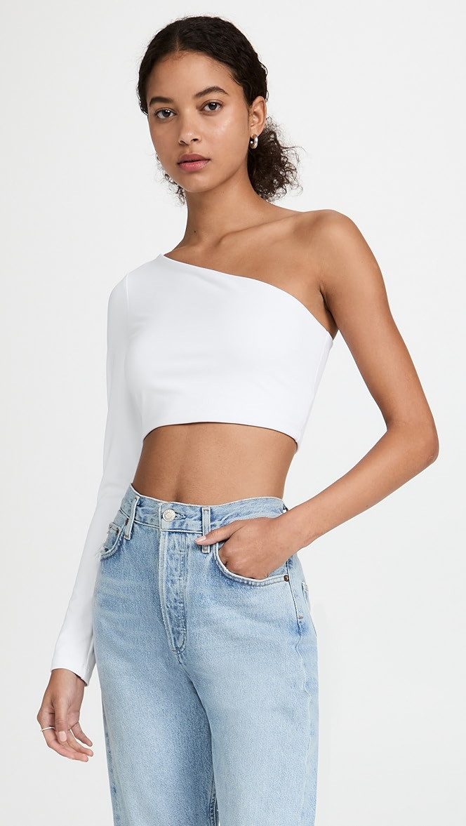 One Shoulder Crop Long Sleeve | Shopbop