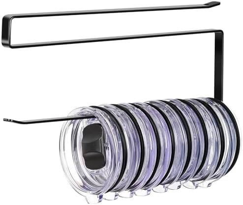 Tumbler Lid Organizer, Horizontal Tumbler Lid Storage Hook Up to 10 Lids, Space Saving Cup Lid Ho... | Amazon (US)