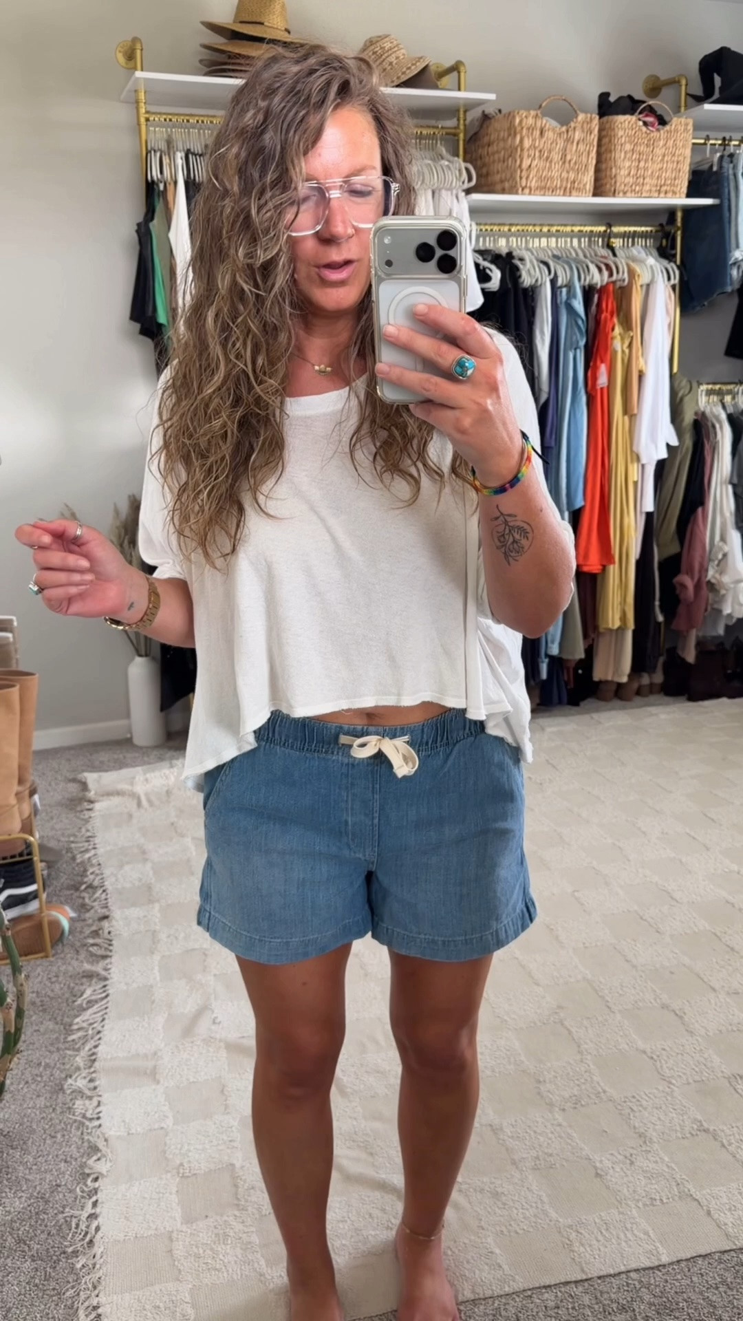 Medium shorts (us and ca links saved) large tee

#LTKOver40 #LTKTall