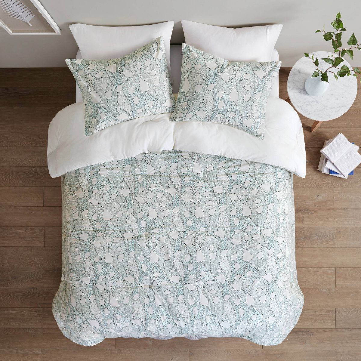 Anya Vine Printed Cotton Comforter Set Aqua Blue - Target Style | Target