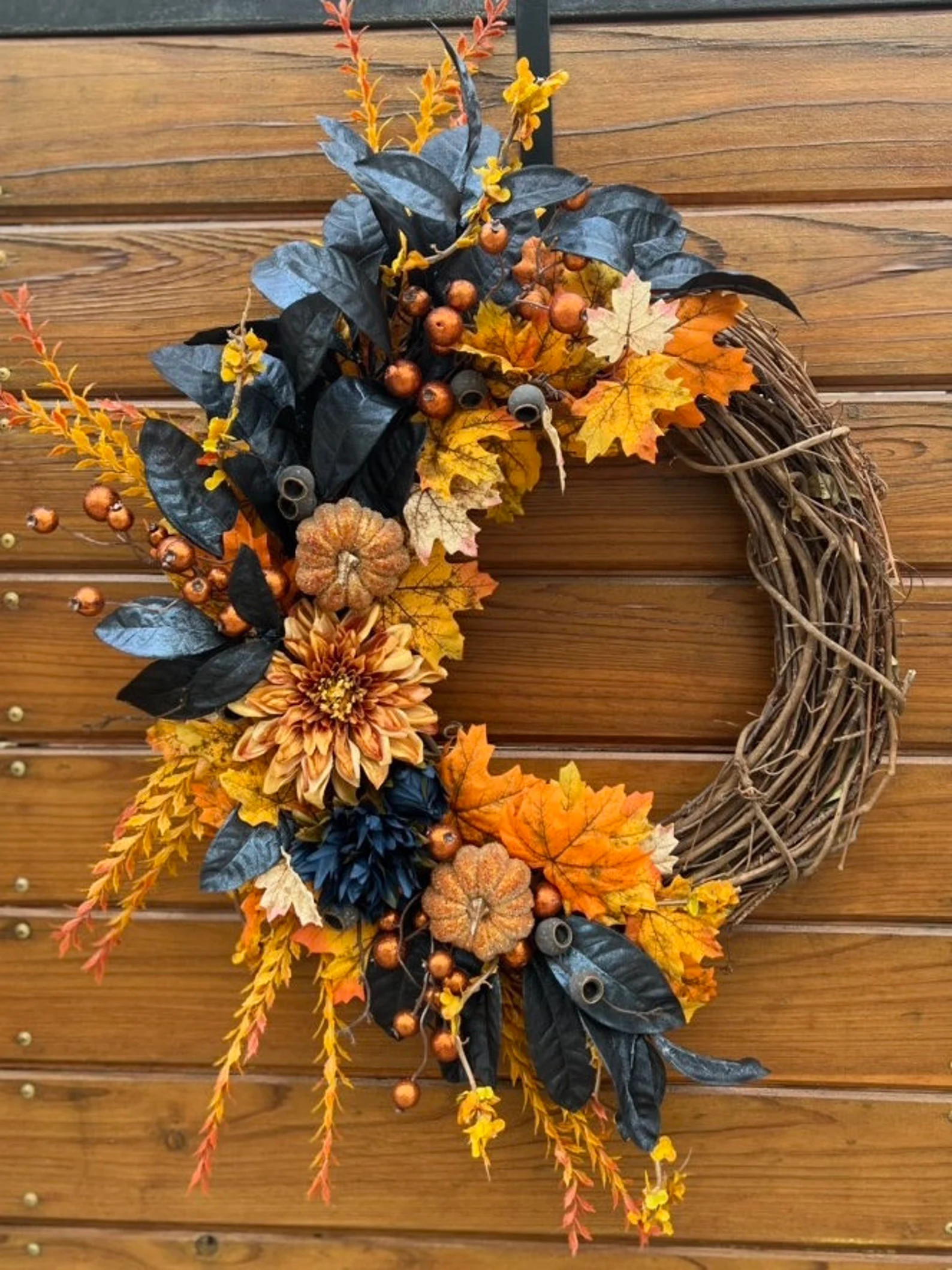 Best Selling Elegant Fall Wreath. Autumn Wreath for Thanksgiving. Halloween Wreath. Glamoween, Fa... | Etsy (US)