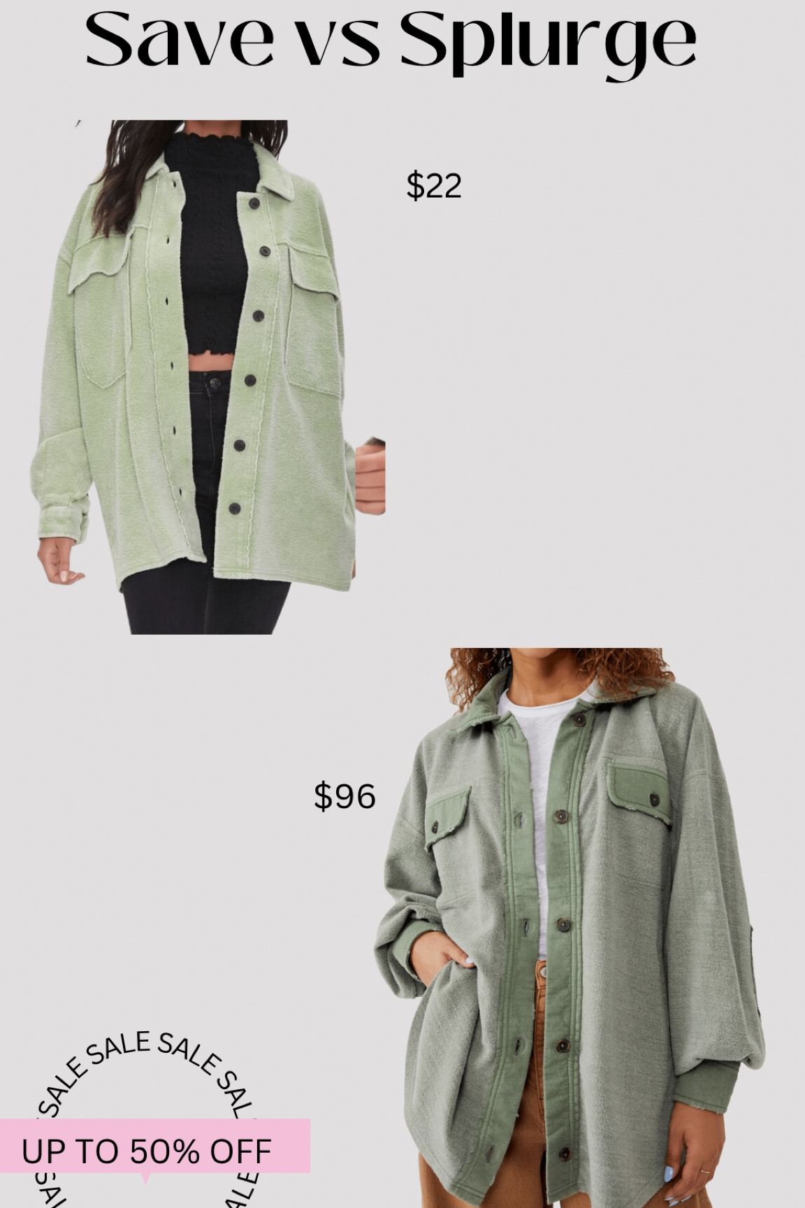 Save vs splurge! 

#LTKstyletip #LTKsalealert #LTKunder50