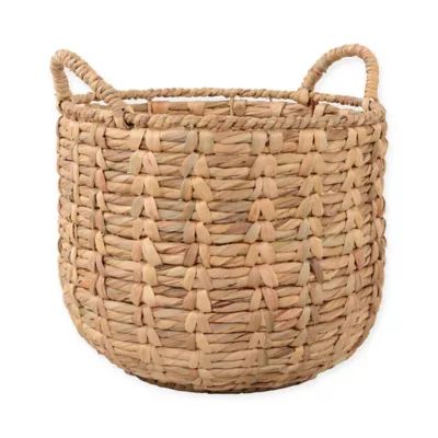 Water Hyacinth Round Basket with Handles | Bed Bath & Beyond