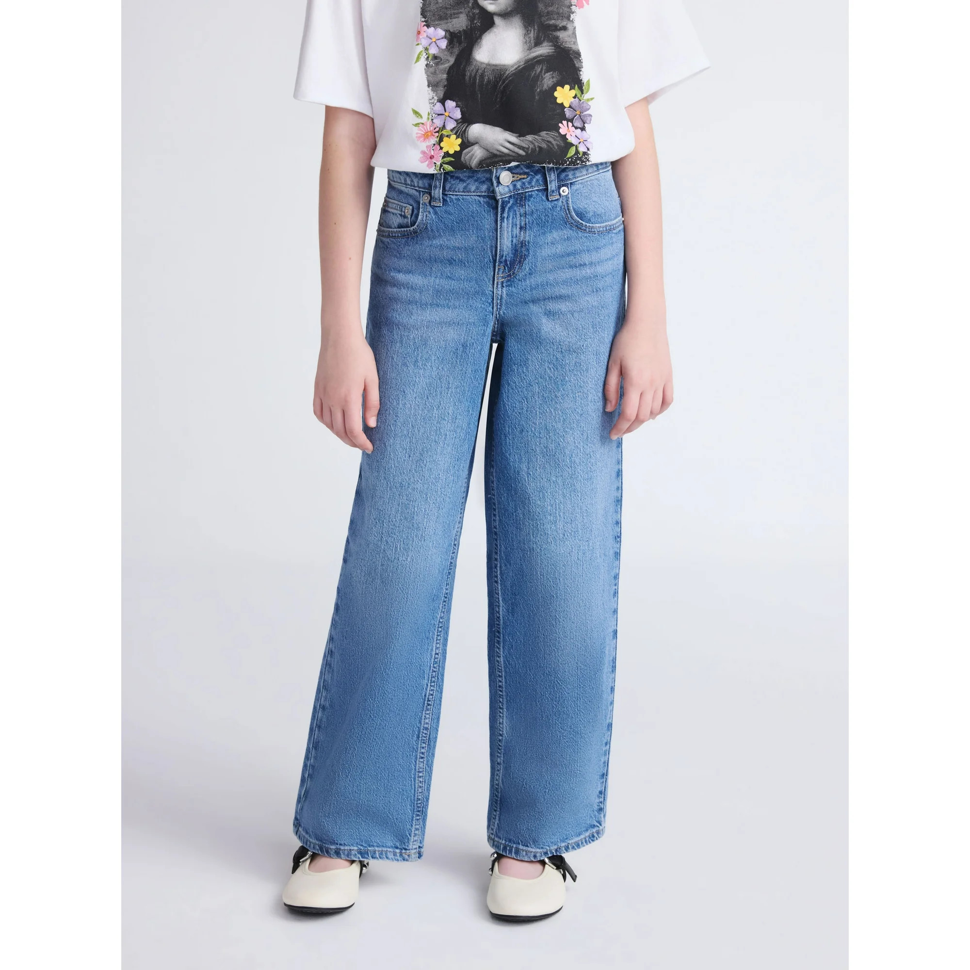 Weekend Academy Girls Baggy Straight Jeans, Sizes 5-18 | Walmart (US)