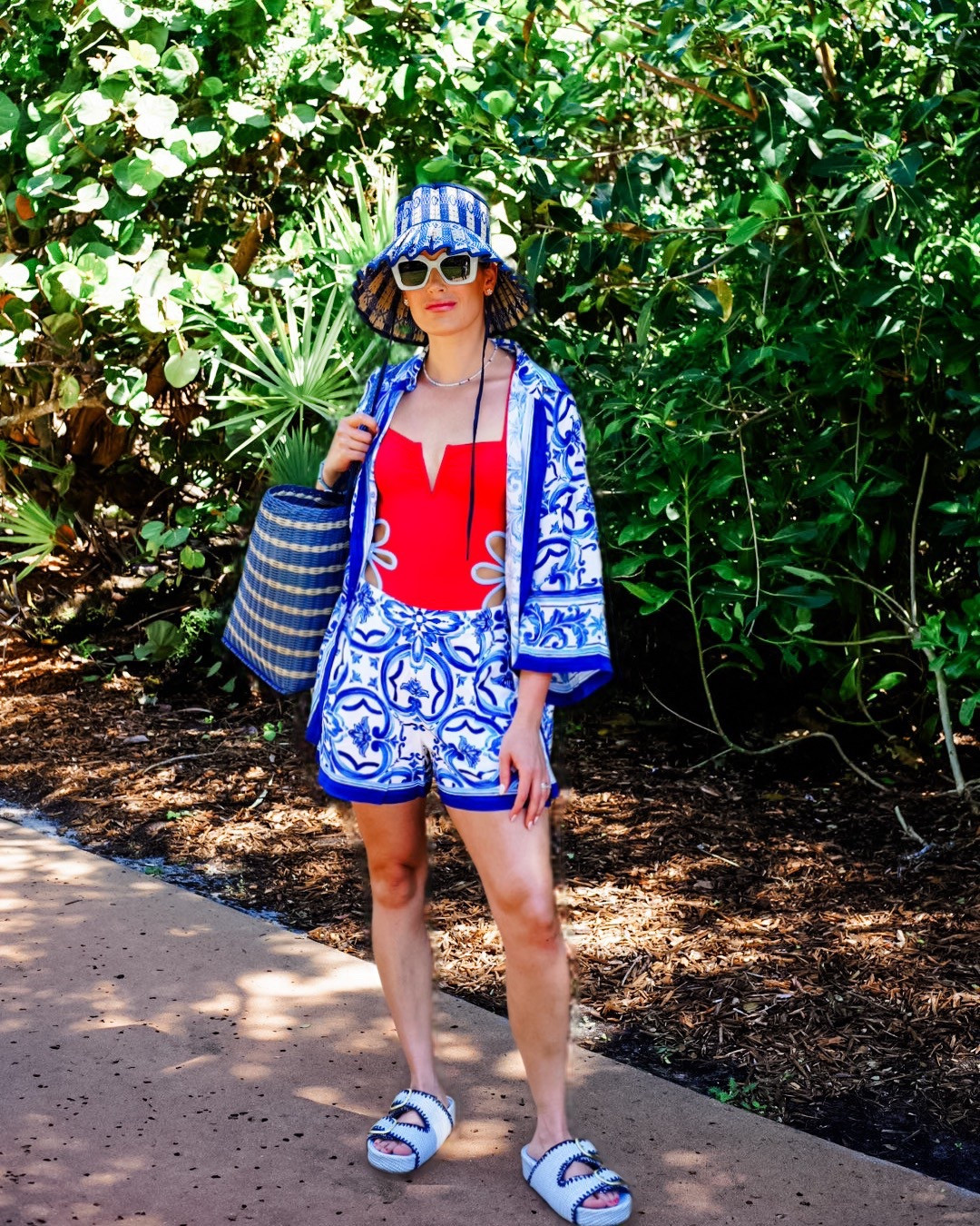 Swim look: one piece swimsuit, cover-up matching set, rattan slide sandals, beach tote 

#LTKSwim #LTKItBag #LTKTravel