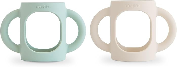 mushie Silicone Baby Bottle Handles 2-Pack | Fits 4 oz & 8 oz Narrow, Standard, Wide Neck Bottles... | Amazon (US)