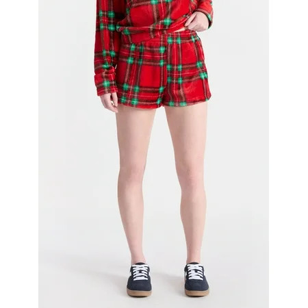 No Boundaries Pull-On Printed Plush Shorts 2 Inseam Women s | Walmart (US)
